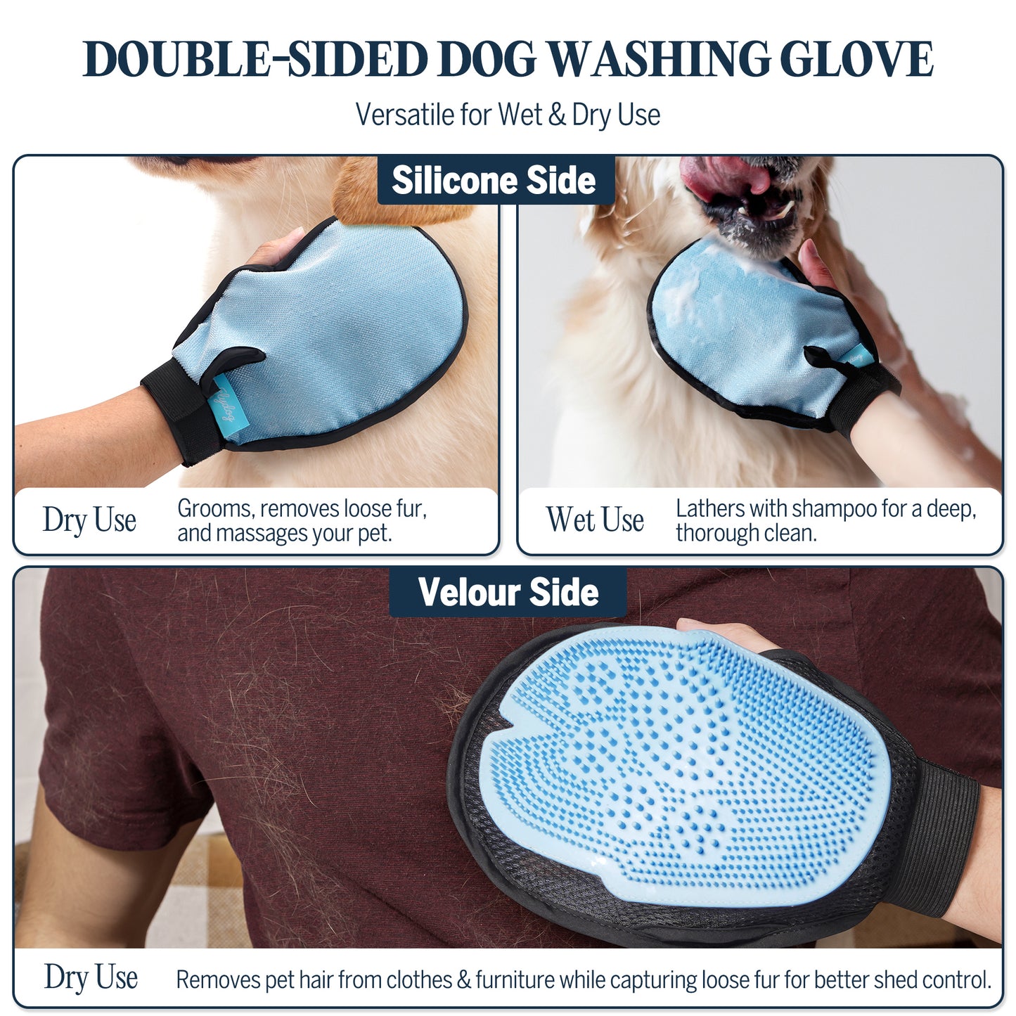Clean and Floofy-Dog Waterless Foam Shampoo with Glove