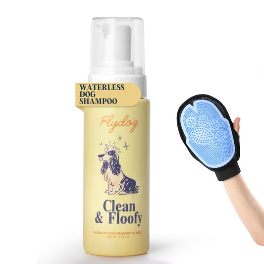 Clean and Floofy-Dog Waterless Foam Shampoo with Glove