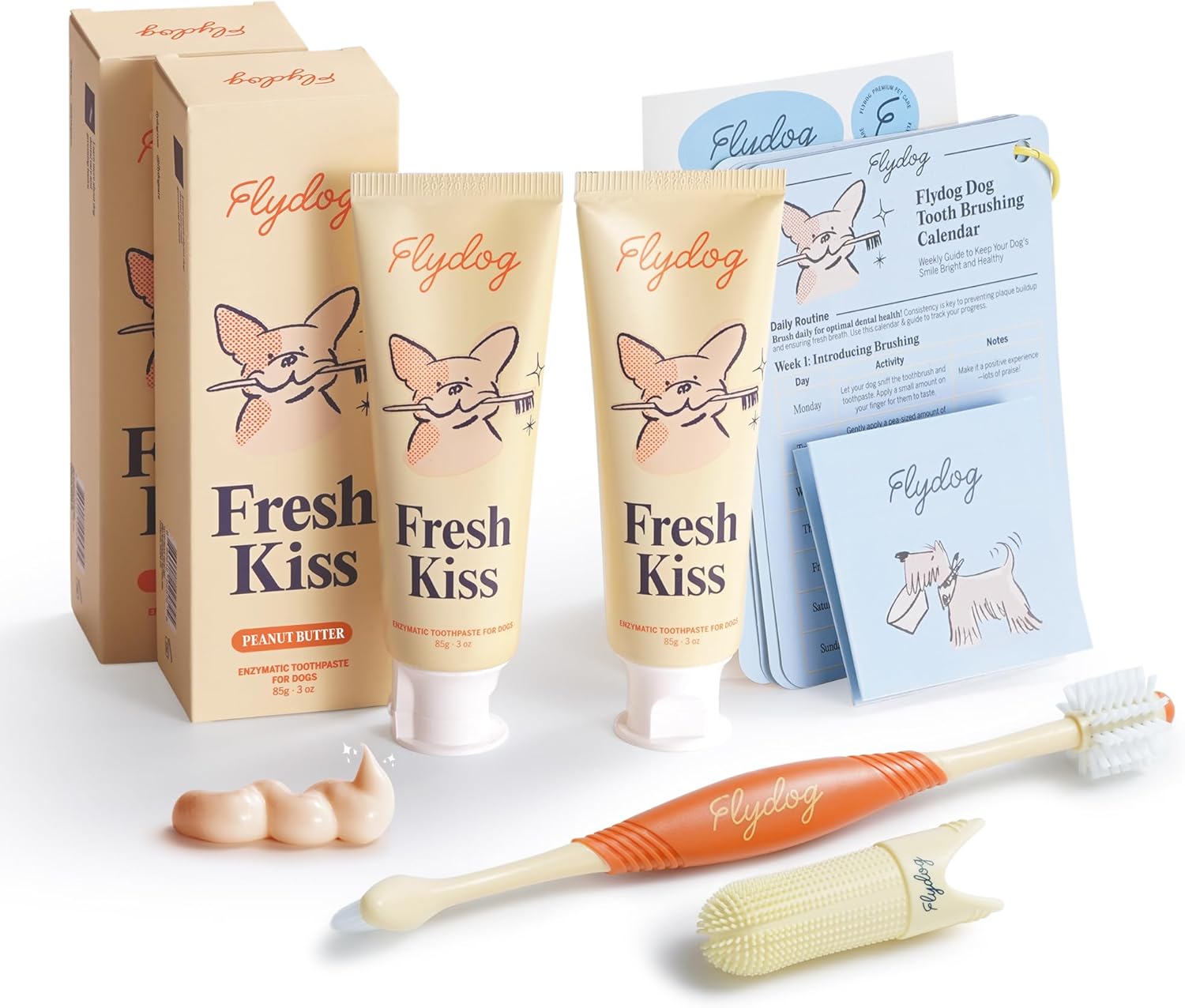 Peanut Butter Dog Tooth Brushing Kit