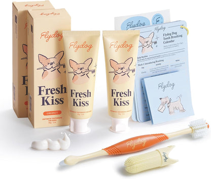 Coconut Dog Tooth Brushing Kit