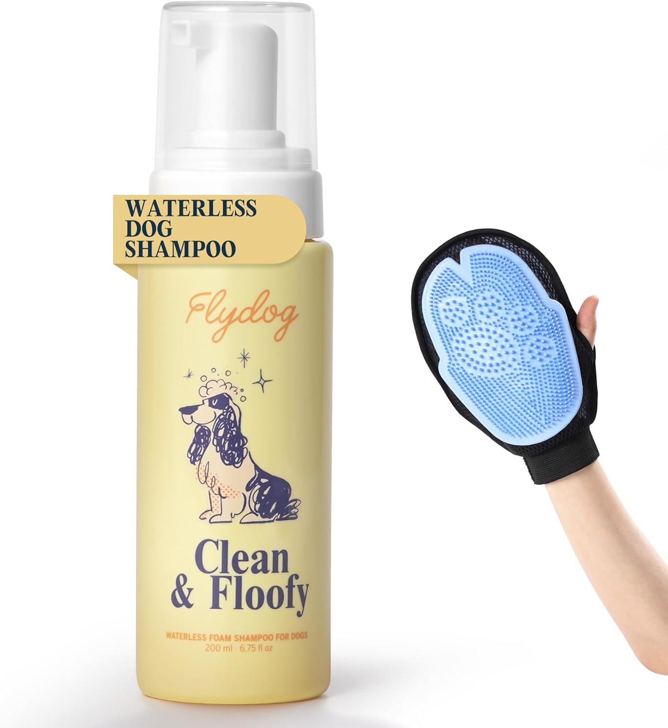 Dog Waterless Foam Shampoo with Glove