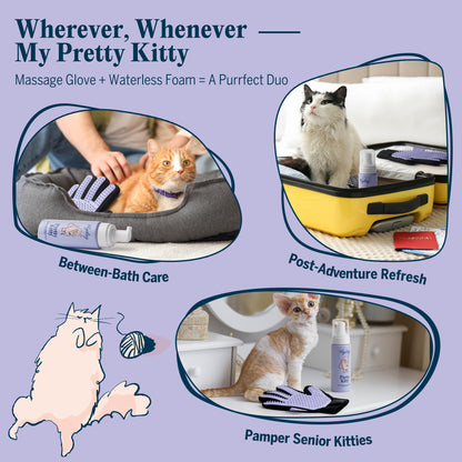Pretty Kitty-Waterless Cat Dry Shampoo with Grooming Glove